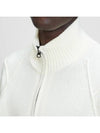 Lens Wappen Turtleneck Wool Knit Cardigan White - CP COMPANY - BALAAN 3