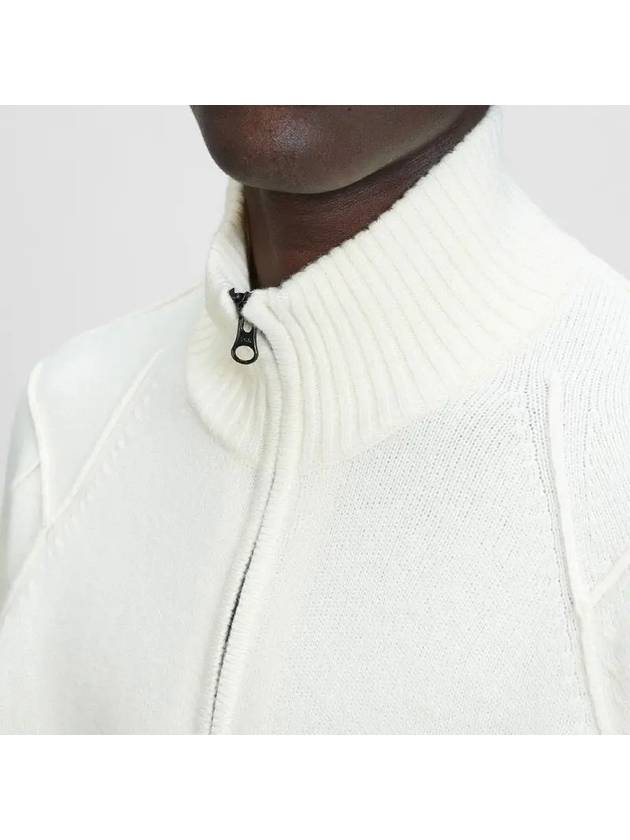 Lens Wappen Turtleneck Wool Knit Cardigan White - CP COMPANY - BALAAN.