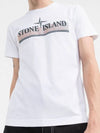 Tricromia One Print Garment Dyed Cotton Jersey Short Sleeve T-Shirt White - STONE ISLAND - BALAAN 4