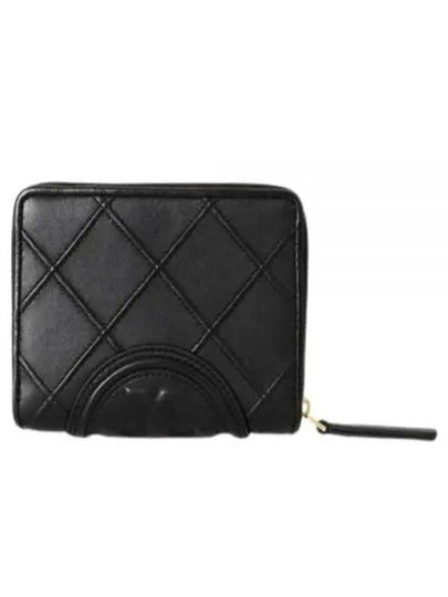 Fleming Soft Leather Half Wallet Black - TORY BURCH - BALAAN 2