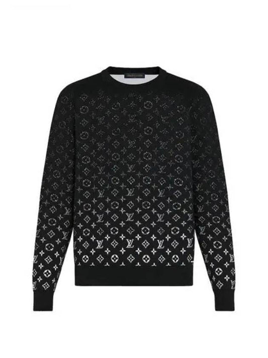 LVSE Monogram Degrade Crew Neck Noir Blanc 1A8FM3 - LOUIS VUITTON - BALAAN 2