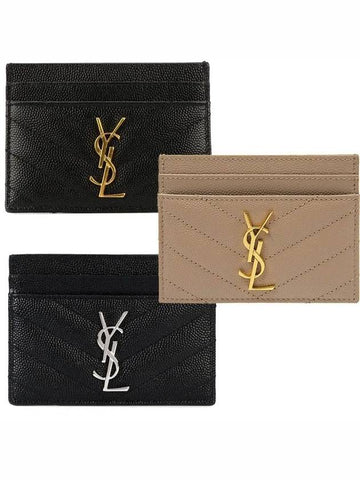 Monogram Matelasse Card Wallet 423291 - SAINT LAURENT - BALAAN 1