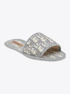 Chez Moi Oblique Embroidered Cotton Slippers Grey - DIOR - BALAAN 4