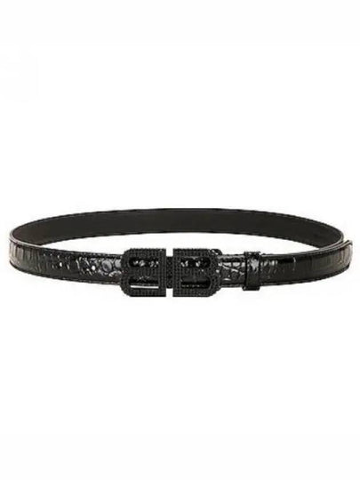 BB Hourglass Leather Belt Black - BALENCIAGA - BALAAN 2