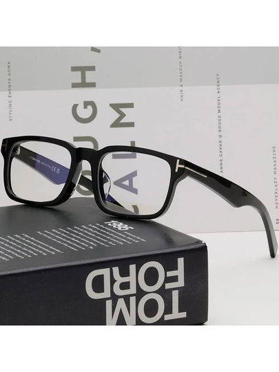 Blue light blocking glasses frame TF6006DB 001 square black horn rim Asian fit - TOM FORD - BALAAN 2