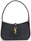 LE 5A 7 Small Smooth Leather Hobo Shoulder Bag Black - SAINT LAURENT - BALAAN 2