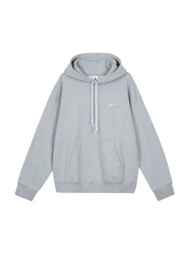 Solo Swoosh Fleece Pullover Hoodie Grey - NIKE - BALAAN 2