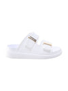 Hybrid Buckle Strap Slippers White - ALEXANDER MCQUEEN - BALAAN 1