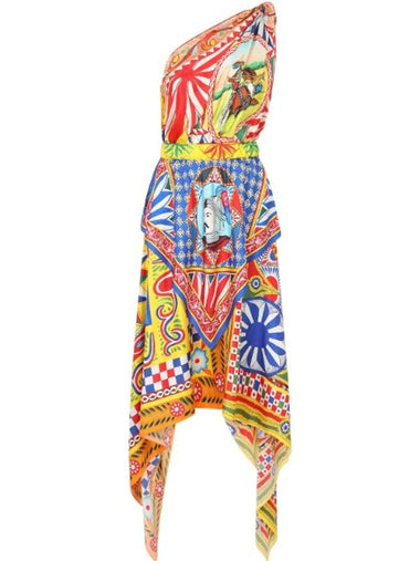 graphic print one-shoulder dress F6J6PTGDS12 - DOLCE&GABBANA - BALAAN 1