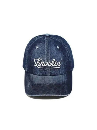 Washed Denim Knocking Logo B Cap Dark Blue - OGARP - BALAAN 1