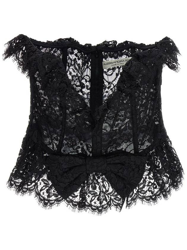 Alessandra Rich Lace Bow Bustier Top - ALESSANDRA RICH - BALAAN 1