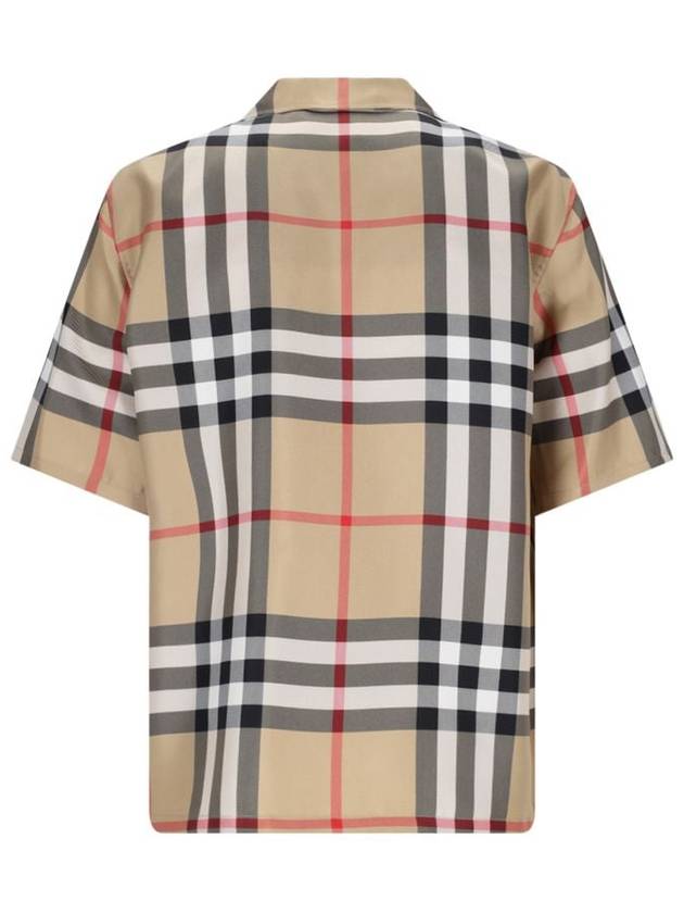 Vintage Check Silk Short Sleeve Shirt Archive Beige - BURBERRY - BALAAN 3