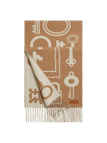 Casaque Porte Clefs Muffler Camel Blanc - HERMES - BALAAN 1