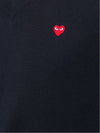 Play Men's Little Red Heart V-neck Knit Top Navy - COMME DES GARCONS - BALAAN 5