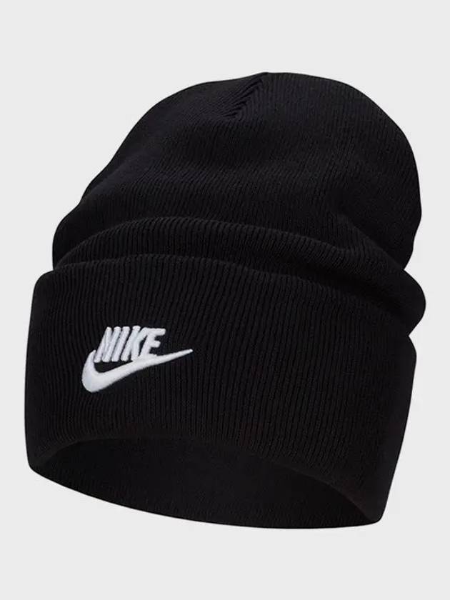 Peak Embroidered Logo Cotton Blend Beanie Black - NIKE - BALAAN 4