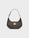 Ava Triomphe Shoulder Bag Canvas Calfskin Tan Brown - CELINE - BALAAN 2