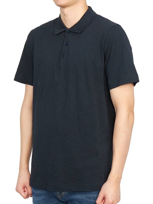 Bronn Cotton Short Sleeve PK Shirt Navy - THEORY - BALAAN.