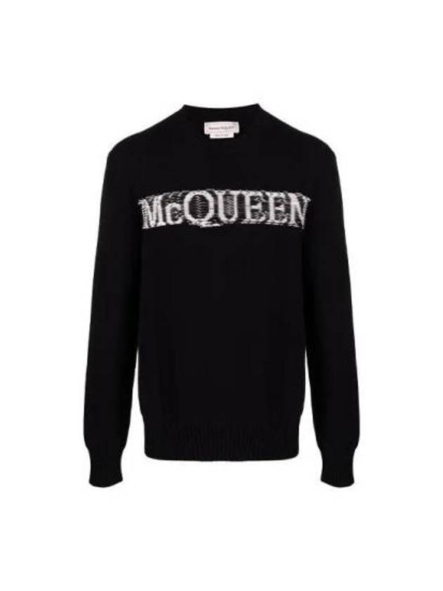 Logo Intarsia Knit Top Black - ALEXANDER MCQUEEN - BALAAN 2