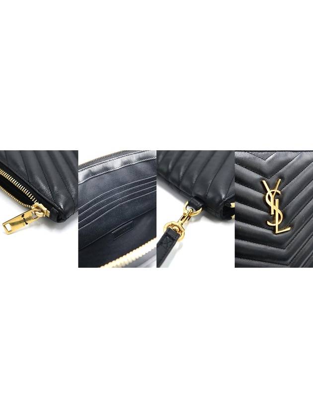 Saint Laurent 440222 Black Matelasse Monogram Document Holder Strap Clutch - SAINT LAURENT - BALAAN 8