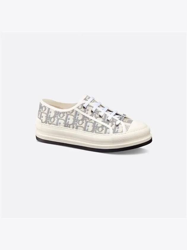 Walk'n' Platform Oblique Embroidered Low Top Sneakers Grey - DIOR - BALAAN 2