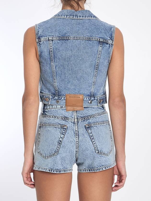 Cropped vest with bows and crystals - ALEXANDER WANG - BALAAN 4