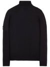 Wappen Patch Virgin Wool Turtleneck Navy - STONE ISLAND - BALAAN 3