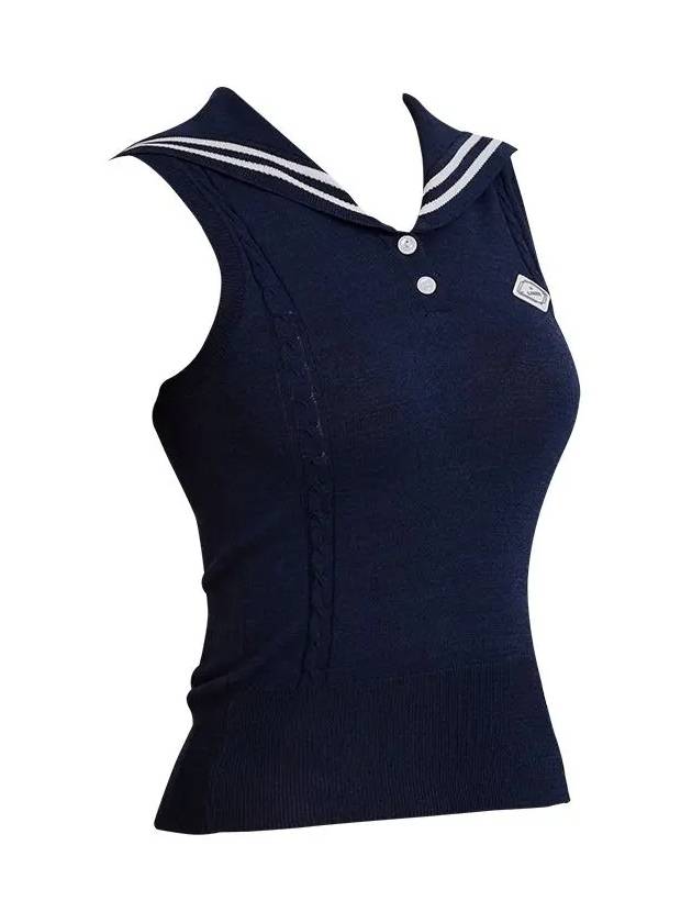 Golf Wear Sailor Sleeveless Knit Navy - J JANE - BALAAN 3