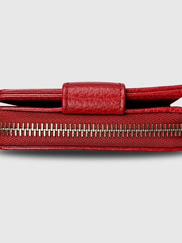 GG Canvas Women s Zipper Half Wallet Red 346056 - GUCCI - BALAAN 3