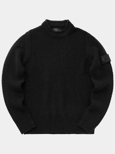 Ghost Piece Wappen Knit Top Black - STONE ISLAND - BALAAN 2