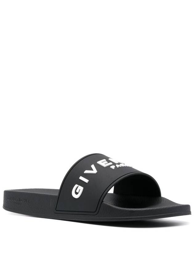 Logo Rubber Slide Slippers Black - GIVENCHY - BALAAN 3