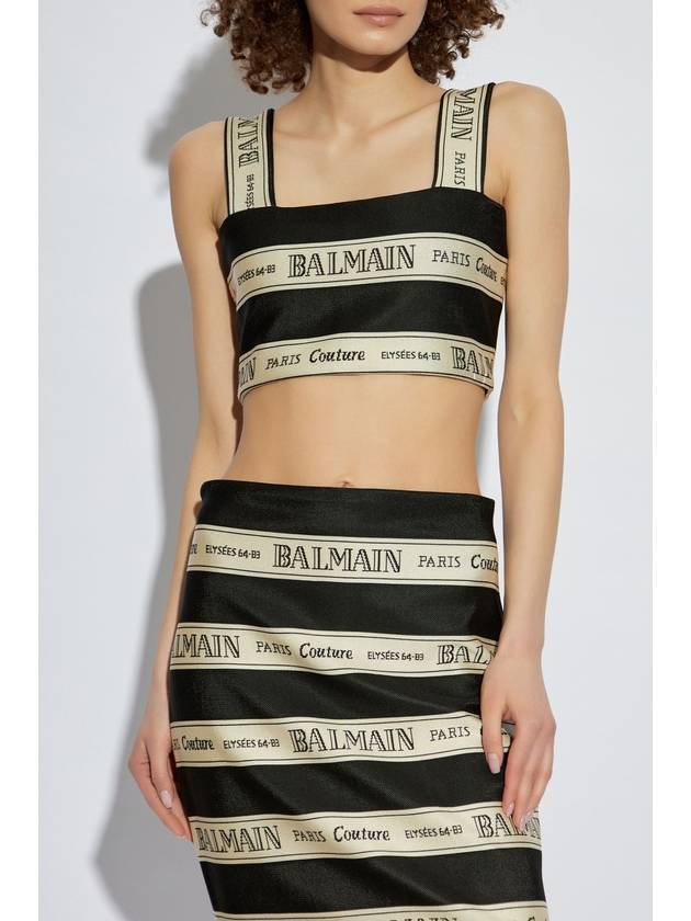 Balmain Short Strappy Top, Women's, Black - BALMAIN - BALAAN 3