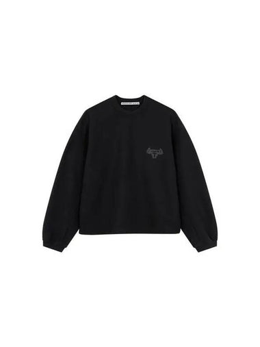 UNISEX Puff Print Cotton Sweatshirt Black 270544 - ALEXANDER WANG - BALAAN 1