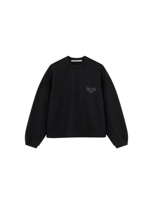 UNISEX Puff Print Cotton Sweatshirt Black 270415 - ALEXANDER WANG - BALAAN 1