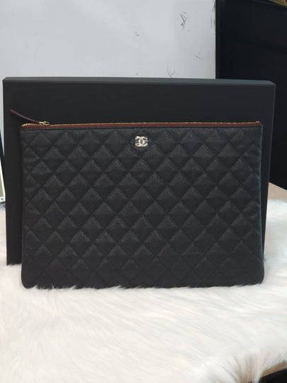 Classic Gold Hardware Caviar Large Calfskin Clutch Bag Black - CHANEL - BALAAN 2