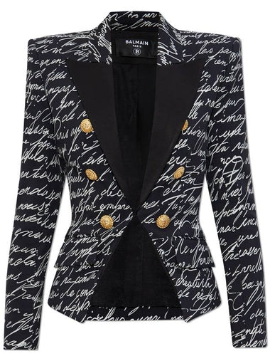 Balmain Blazer With Monogram, Women's, Black - BALMAIN - BALAAN 1