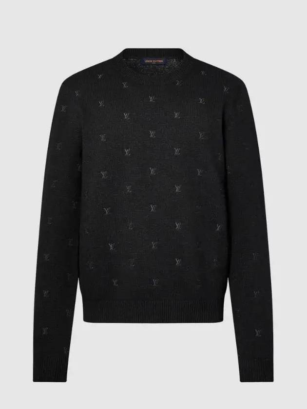 24SS LV Monogram Wool Knit Black 1AFIXD - LOUIS VUITTON - BALAAN 6