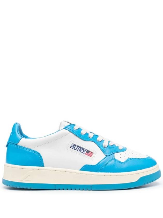 Men's Medalist Leather Low Top Sneakers Blue - AUTRY - BALAAN 2