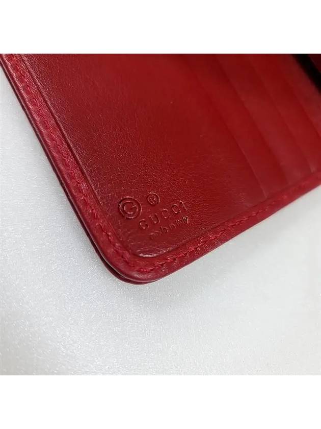 GG Micro Ssima Zipper Half Wallet Red - GUCCI - BALAAN 8