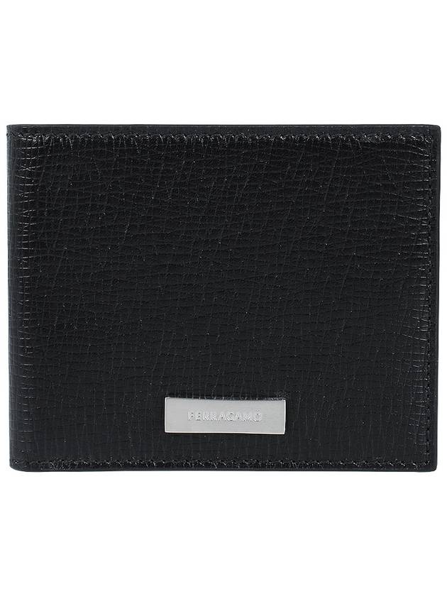 Metal Logo Half Wallet Black - SALVATORE FERRAGAMO - BALAAN 3