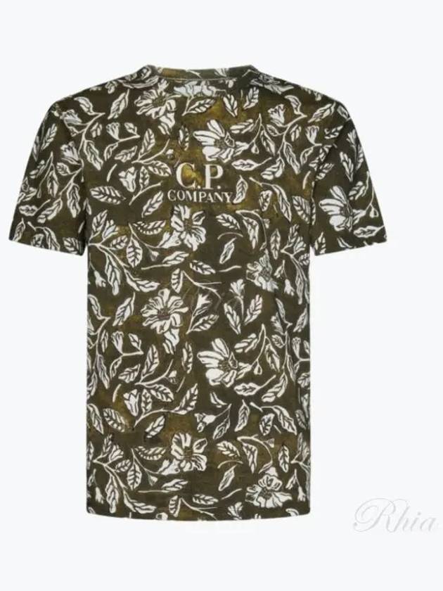 Floral Short Sleeve T-Shirt Green - CP COMPANY - BALAAN 2