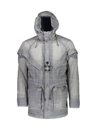 Men's Wappen Reflective Grid Lamy Windbreaker Grey - STONE ISLAND - BALAAN 2