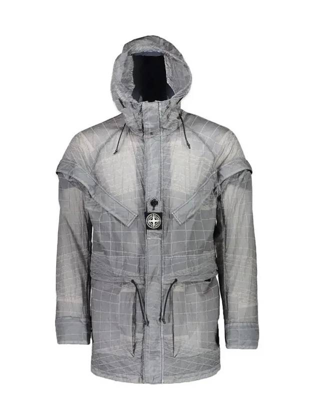 Men's Wappen Reflective Grid Lamy Windbreaker Grey - STONE ISLAND - BALAAN 3