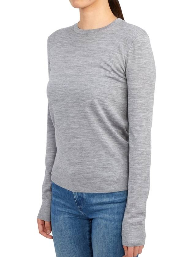 Regal Wool Crew Neck Knit Top Grey - THEORY - BALAAN 3