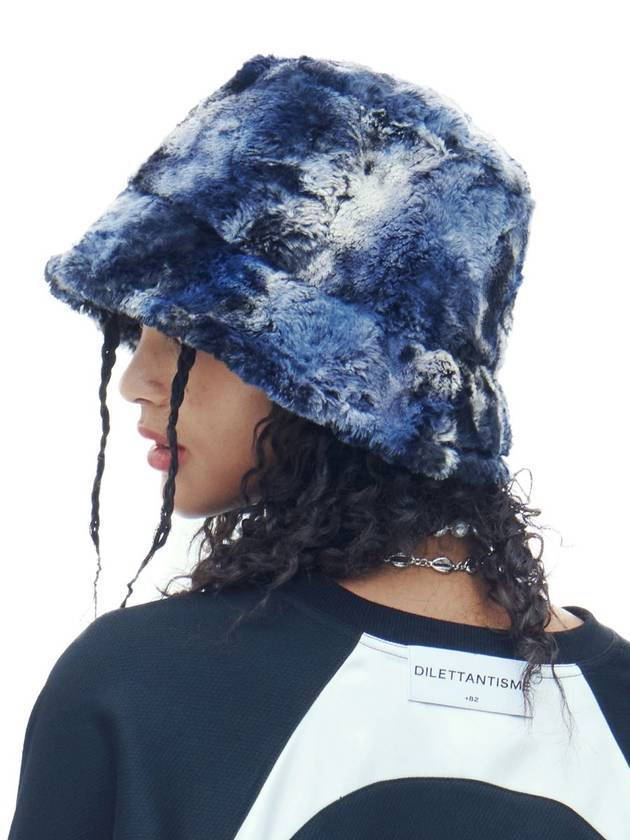 Navy Blue ECCOfur Bucket Hat - DILETTANTISME - BALAAN 4