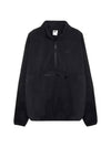 Men's Club Embroidered Logo Fleece Half Zip Sweatshirt Black - NIKE - BALAAN 1