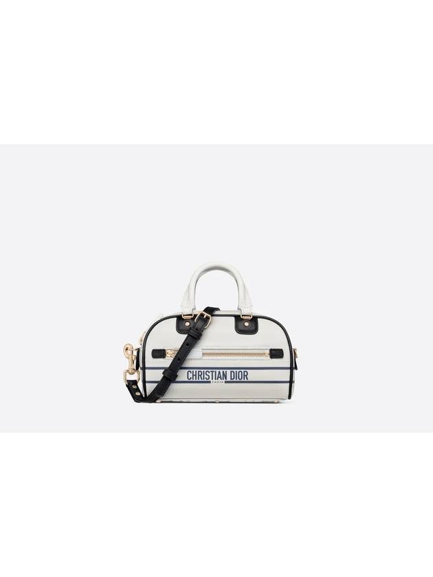 Zip Bowling Micro Calfskin Cross Bag White - DIOR - BALAAN 1