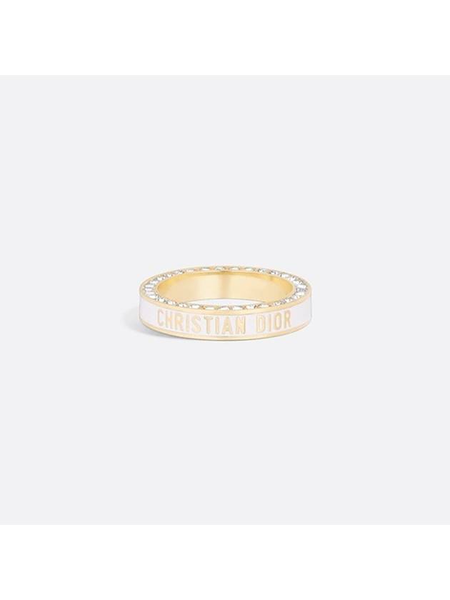 Night Code Logo Crystal Ring Gold White - DIOR - BALAAN 3