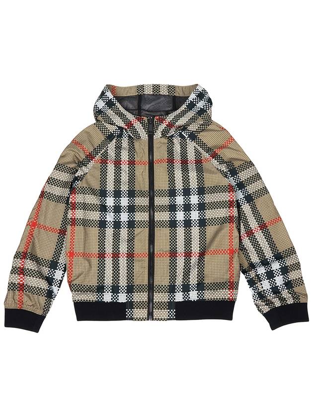 Kids Check Hooded Jacket Beige - BURBERRY - BALAAN 2