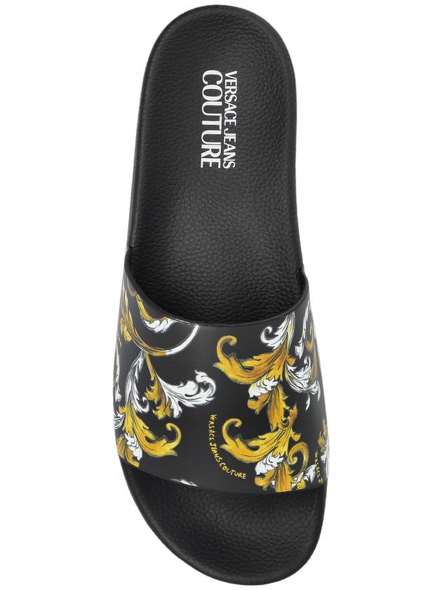 Versace Jeans Couture Rubber Slides With Print, Men's, Black - VERSACE - BALAAN 6