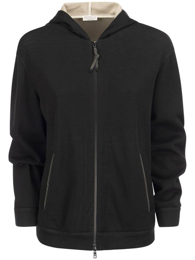 Women's Monilli French Terry Zip-Up Hoodie Black - BRUNELLO CUCINELLI - BALAAN 2